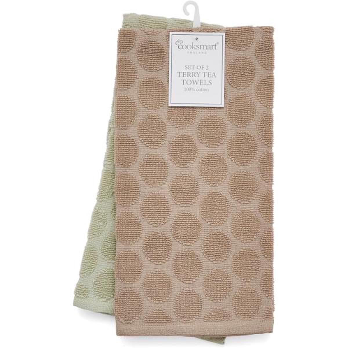 2 Pack Terry Tea Towel - Spot