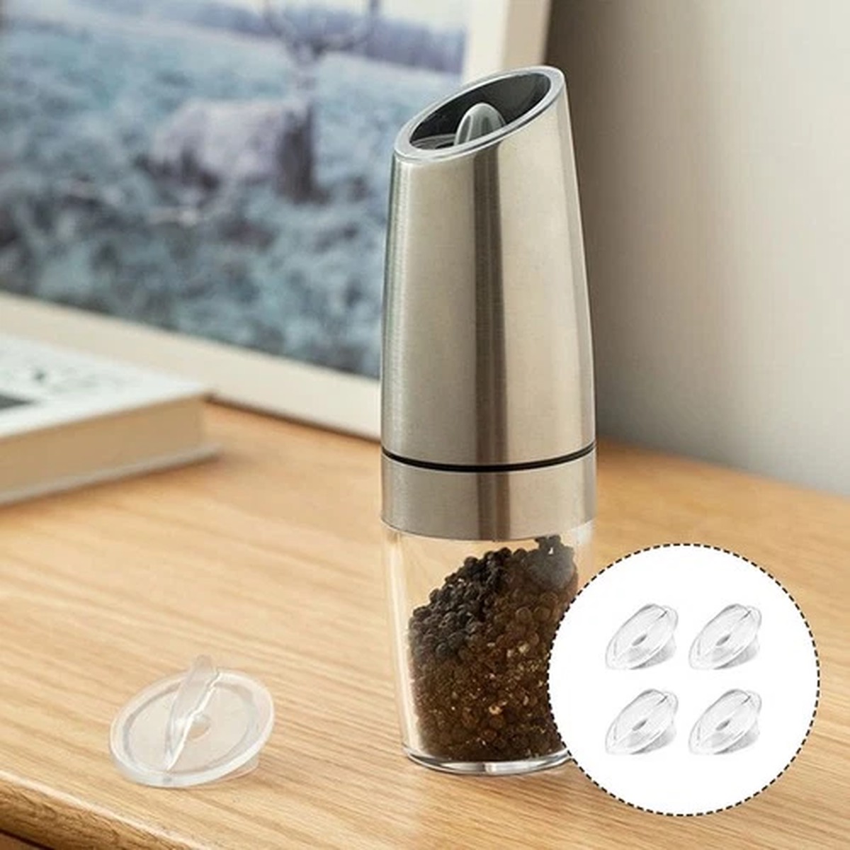 4 Pcs Kitchen Accessories Pepper Mill Cover Replacement Lids for