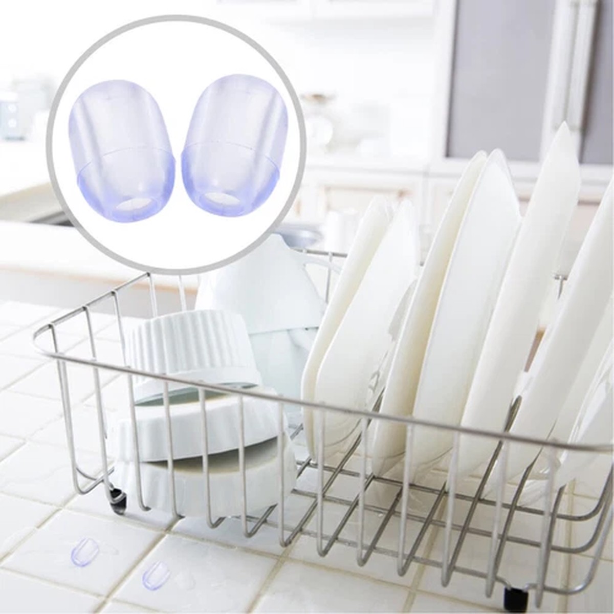 10 Pcs Kitchen Sink Rack Feet Rubber Replacement Bumpers Protector Accessories