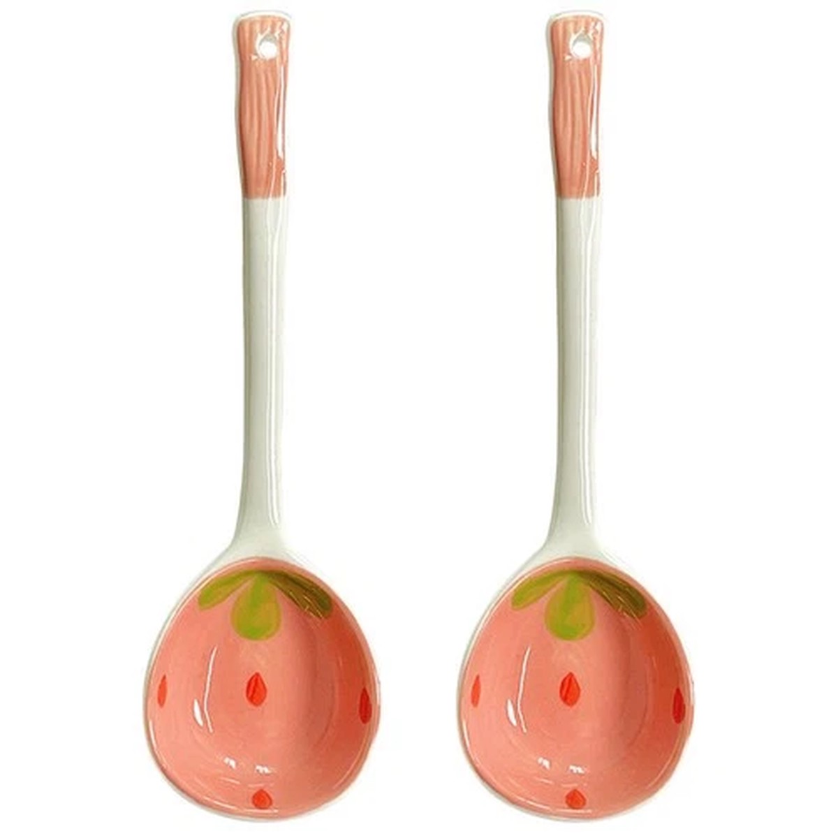 2 Pcs Square Head Spoons Strawberry Coffee Cherry Kitchen Accessories