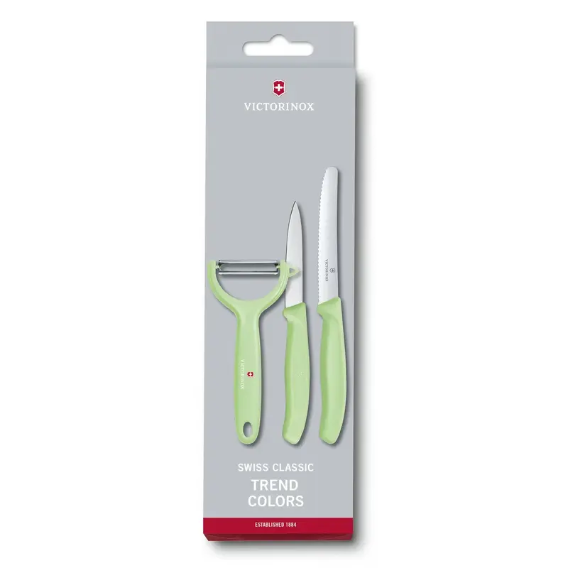 Victorinox Swiss Classic Trend Colors Paring Knife Set 3 Pieces Light Green 6.7116.33L42