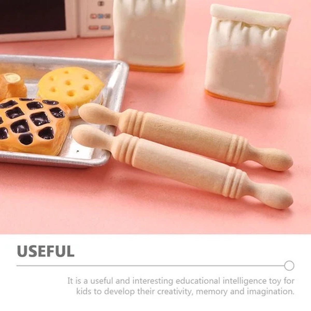 15 Pcs Dollhouse Kitchen Accessories Cookie Rolling Pin Miniature