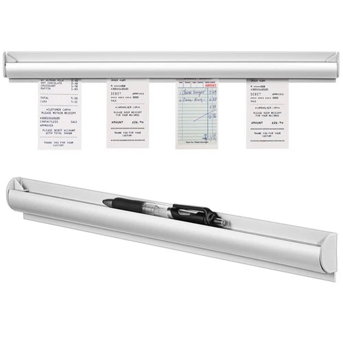 2 Pcs Restaurant Accessories Stick on Paper Holder Receipt Organizer