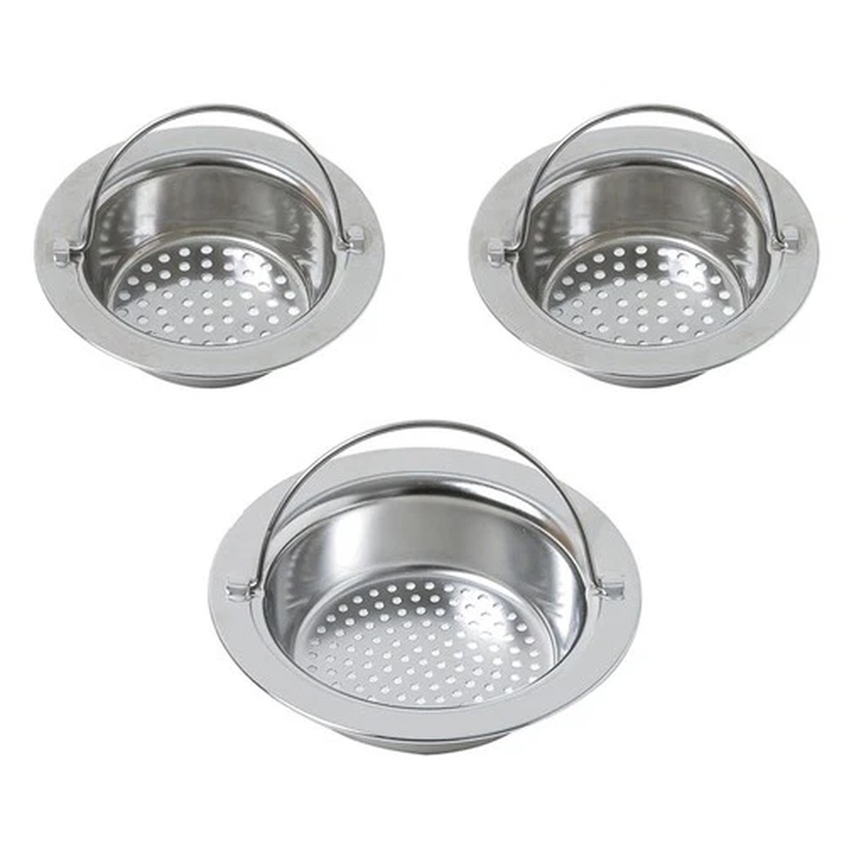 3 Pcs Kitchen Sink Accessories Stainless Steel Strainer Bathroom Floor Filter