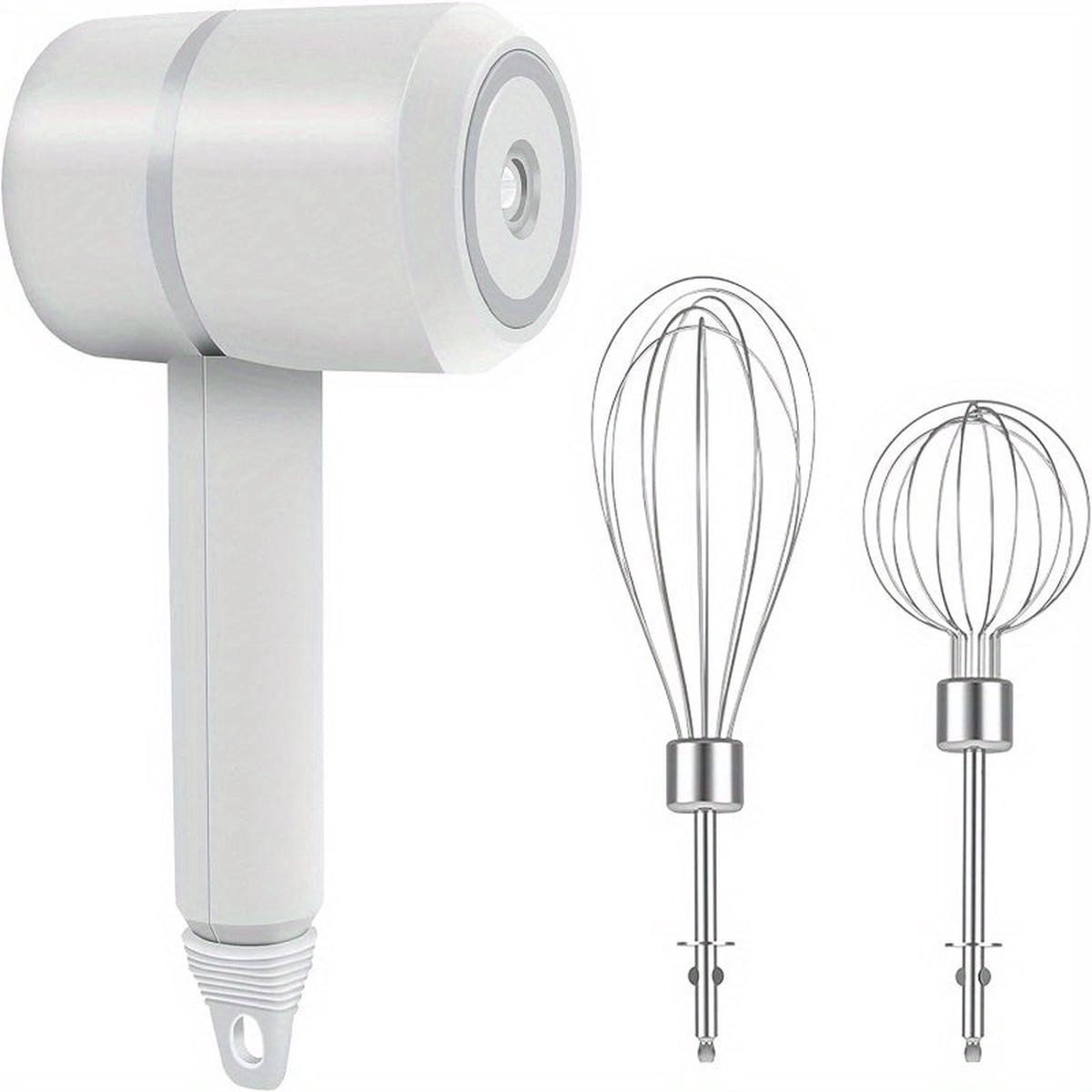 1pc Mini Wireless Hand Mixer, Electric Egg Beater Charging Mini Household Electric Small Baking Stir Cream Tool 304 Stainless Steel Net Baking Supplies Clearance (White)