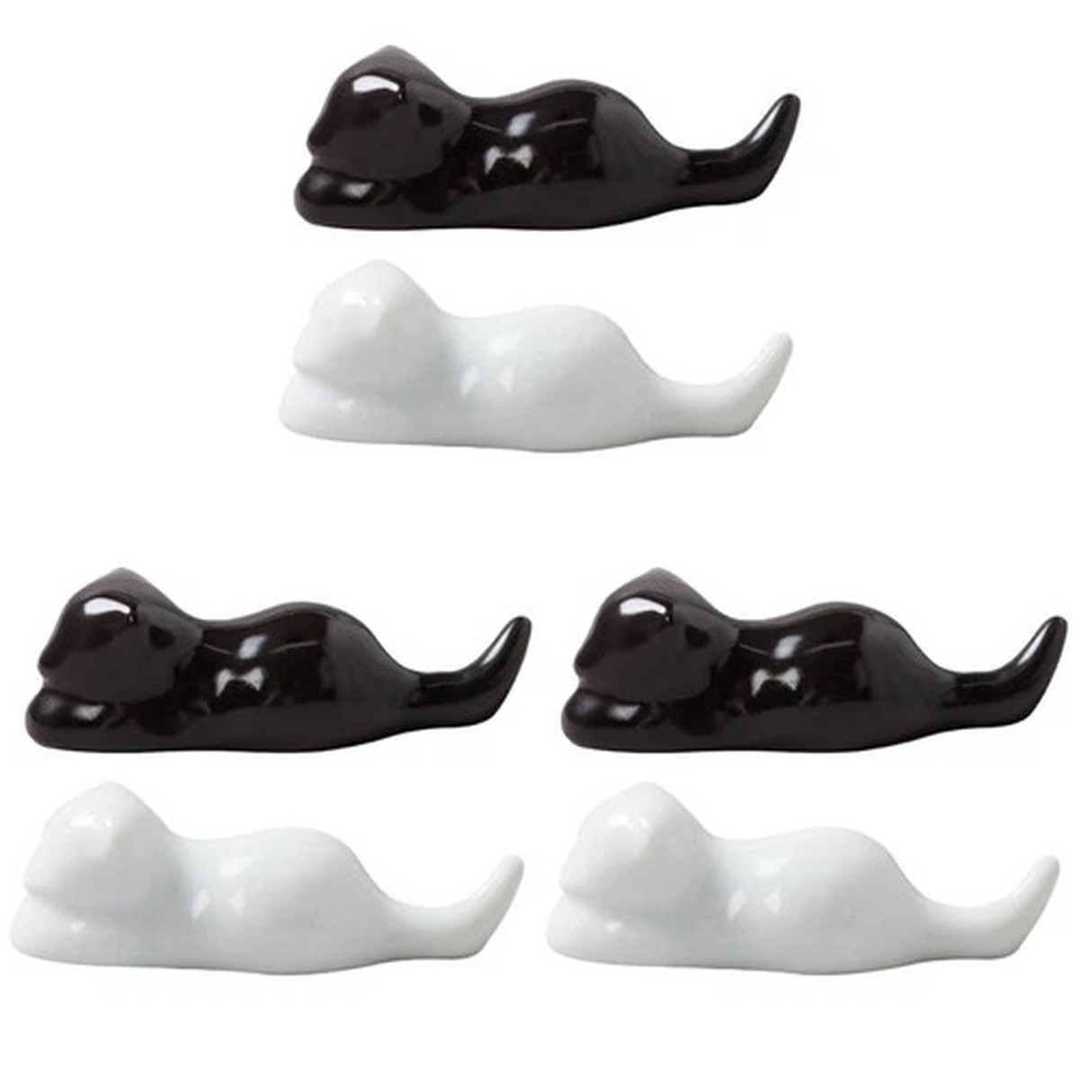 3 PCS Ceramic Chopsticks Rack Cat Kitchen Accessories Holder Rest