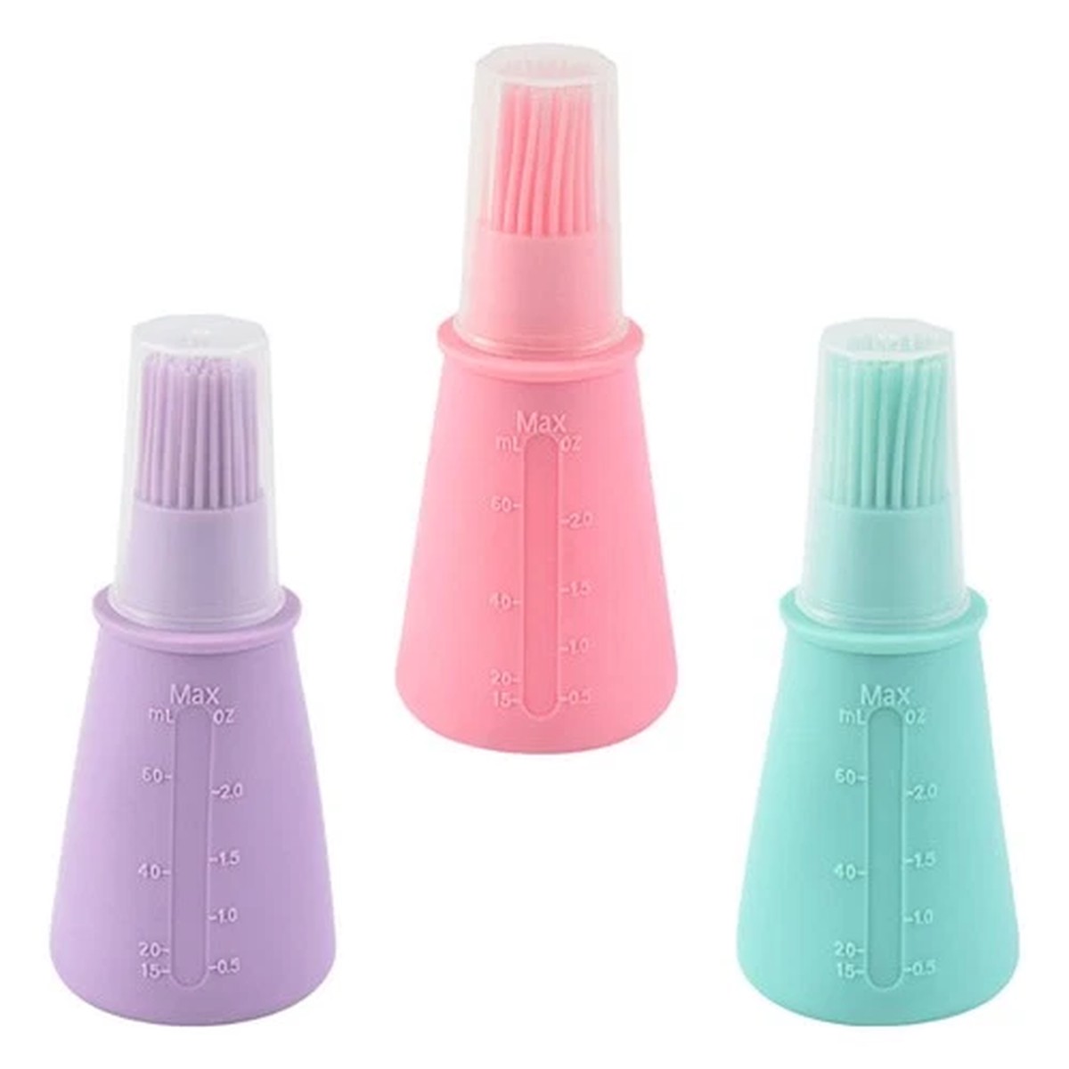 3 Pcs Silicone Oil Bottle Brush Barbecue for Bbq Grilling Accessories