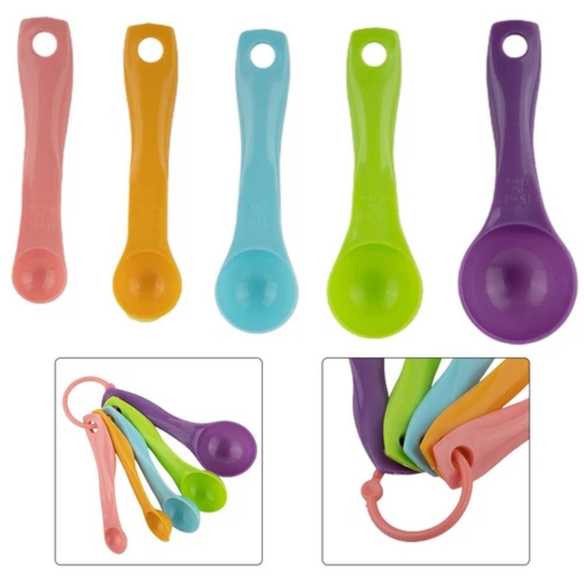 Versatile Kitchen Accessories 5 Piece Measuring Spoons for Various Recipes