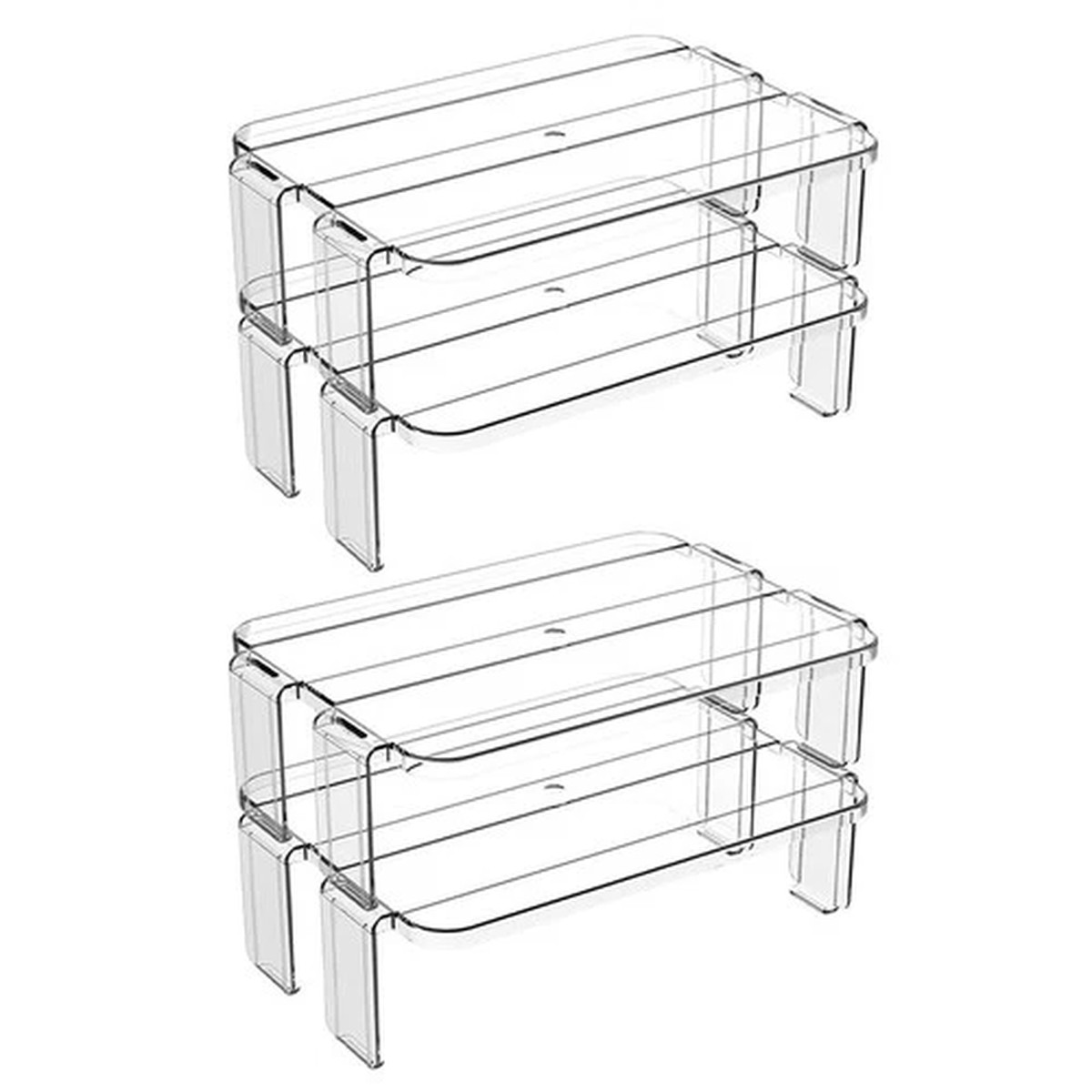 2 Pcs Multifunctional Storage Rack Kitchen Accessories Refrigerator