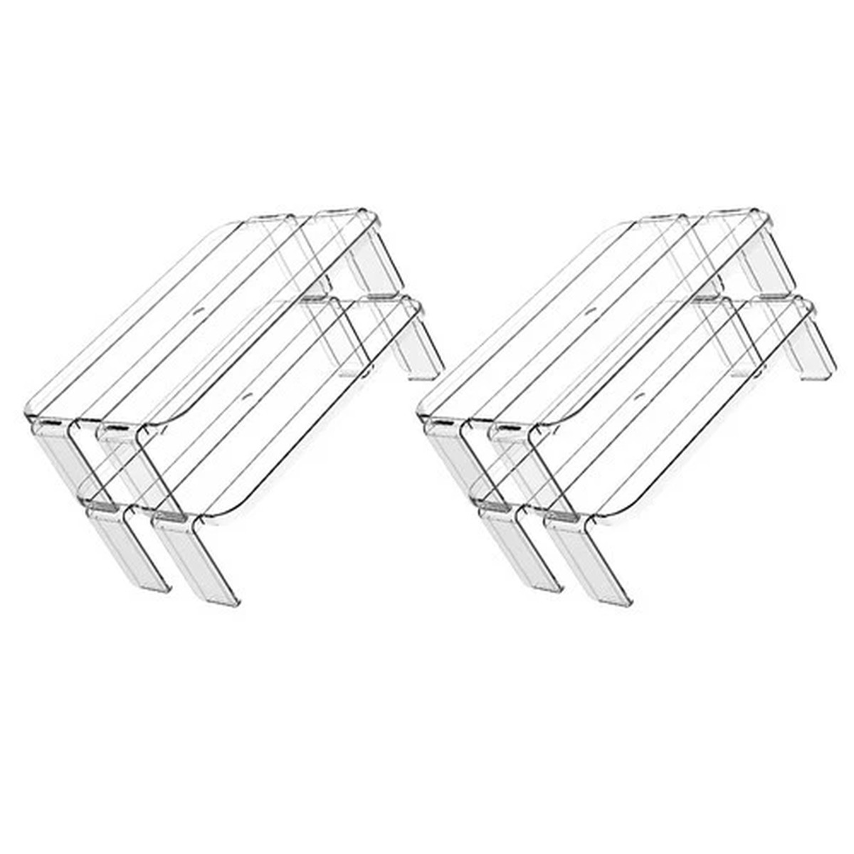 2 Pcs Leftover Storage Shelf Kitchen Supplies Superimposable Rack