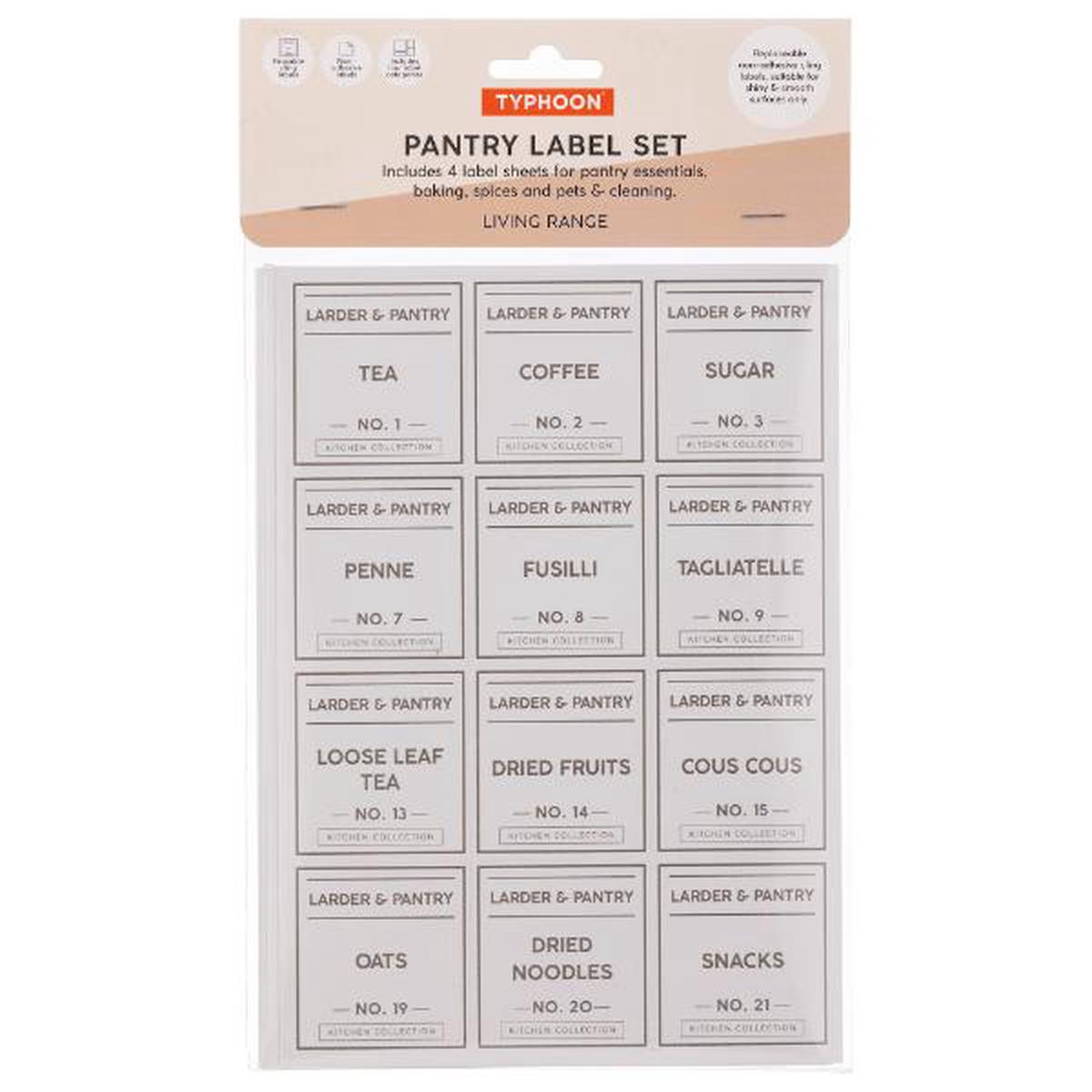 Typhoon Set Of 4 Pantry Labels