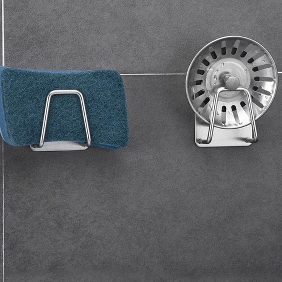 2 Pcs Sponge Holder for Kitchen Sink Bathroom Accessories Dish Cloth