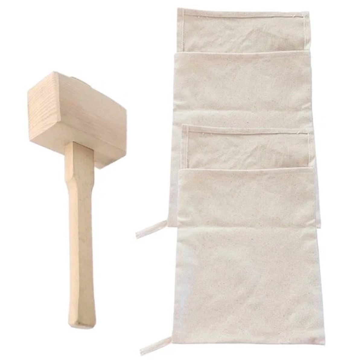 3Pcs Canvas Ice Bags Crushed Ice Bags Smashing Mallet Kitchen Accessories