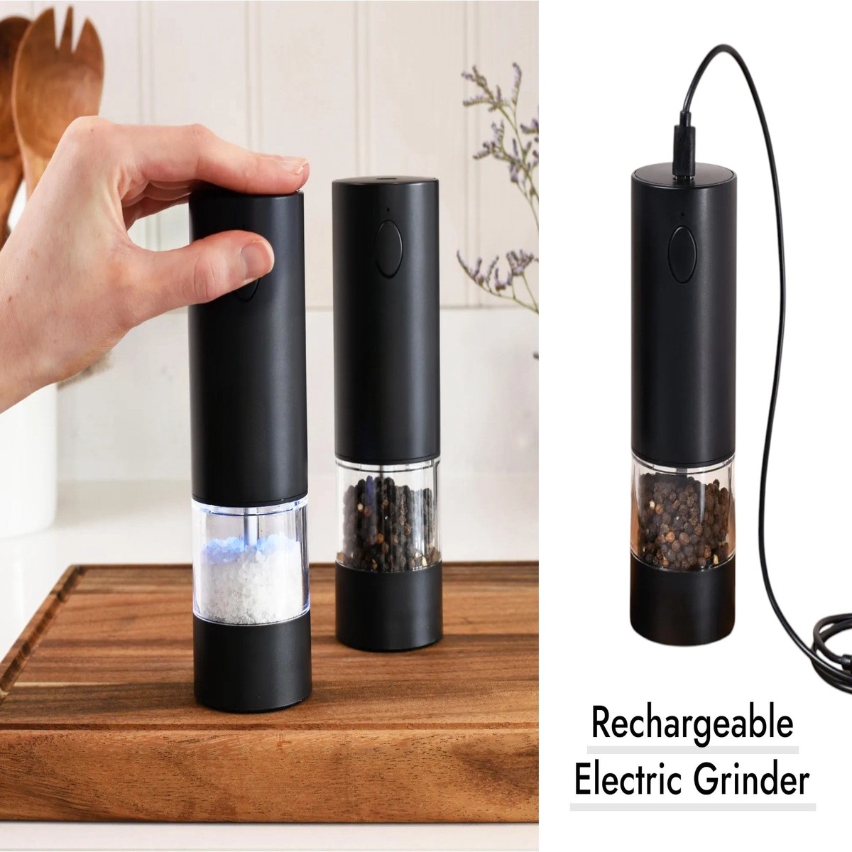 USB Rechargable Electric Salt or Pepper Mill