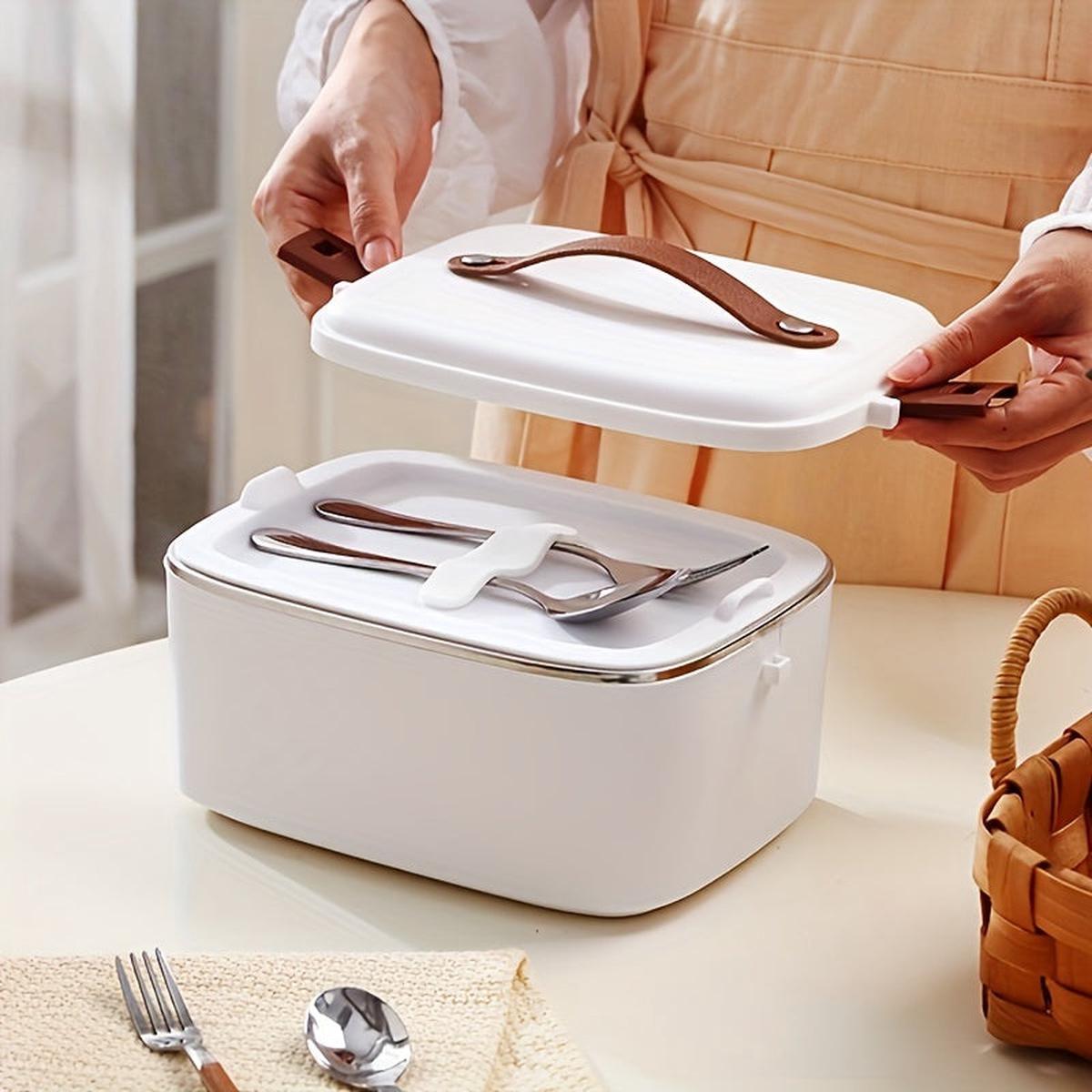 1pc 1.8L Electric Lunch Box 2 In 1, Stainless Steel Electric Lunch Box Food Heater Car And Home Use Portable Lunch Heater,