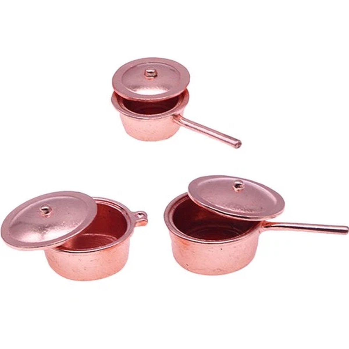 3 Pcs Decorative Miniature Pots Dollhouse Kitchen Baking Accessories