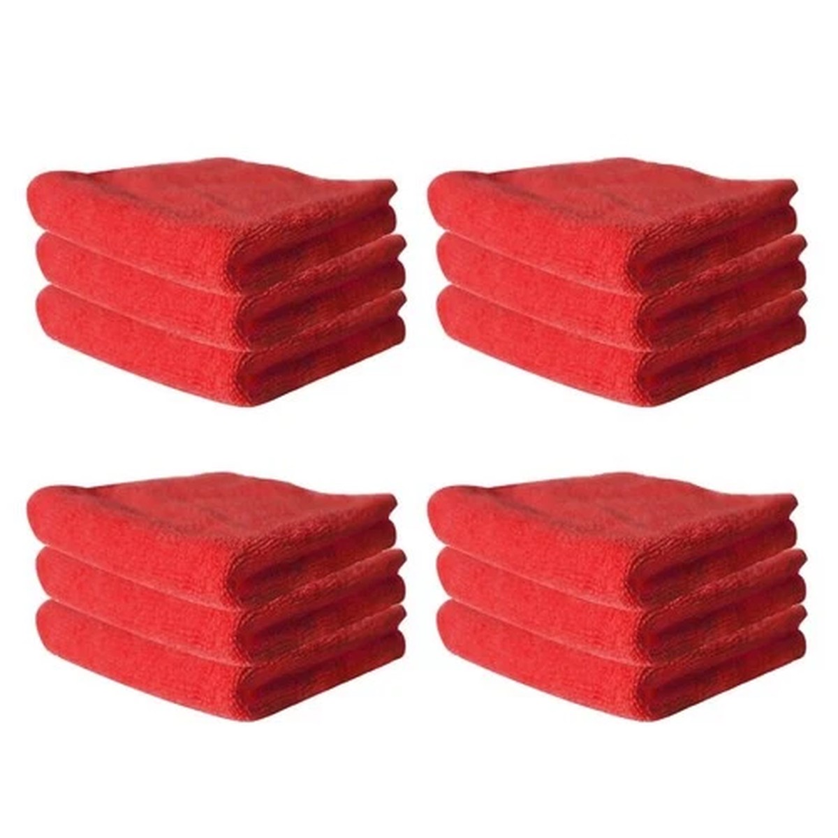 12pcs Red Microfiber Oil Wiping Towel Cleaning Cloth for Kitchen