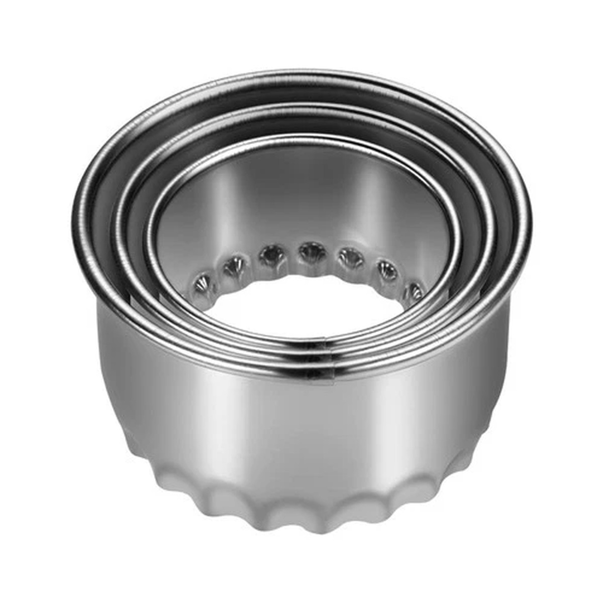 3 Pcs Stainless Steel Cookie Wave Edge Thickened Dough Set
