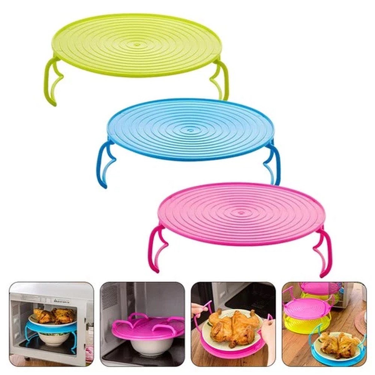 3pcs Microwave Plate Handle Cooking Equipment Accessories Kitchen Gadgets