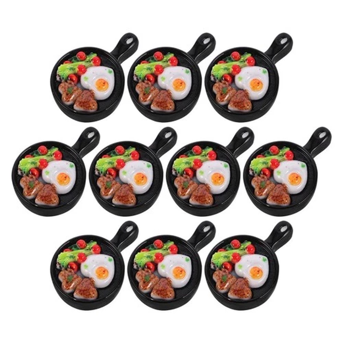 10 Pcs Doll House Accessories Pretend Kitchen Fried Egg Mini Food Toys