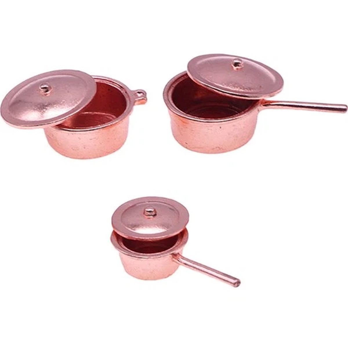 3 Pcs Playing Miniature Pots Kids Kitchen Accessories Dollhouse Baking Toys