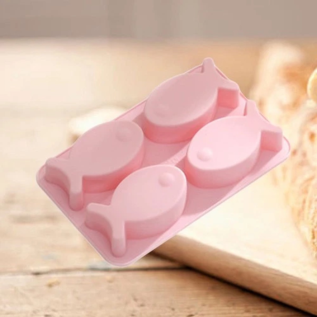 4 Grids Ice Cream Molds Cube Tray Cute Kitchen Accessories Trays