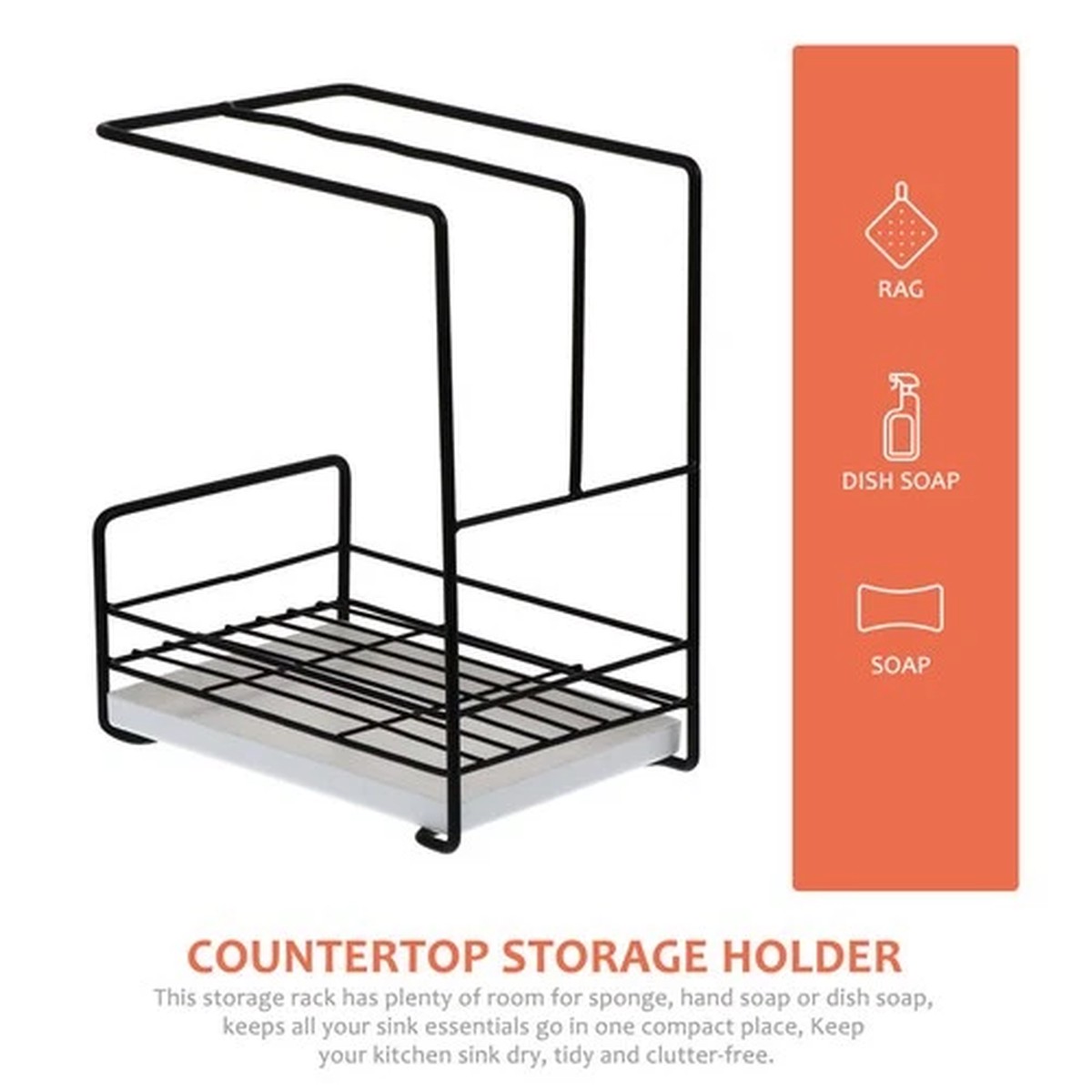 Washing up Drainer Rack Kitchen Organizer Utensils Holder for Countertop