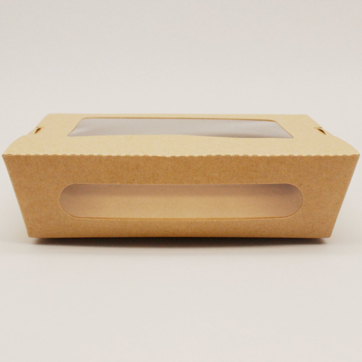 300pcs Kraft Salad Box with window 900ml PE | KSBWINDOW900