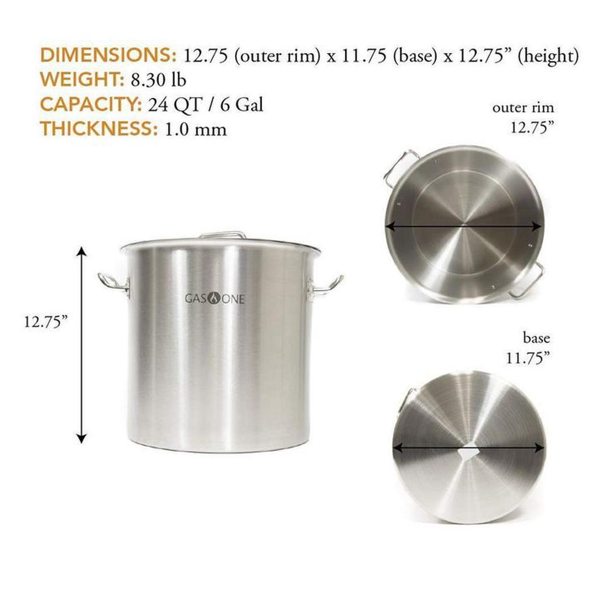 24 qt. Stainless Steel Stock Pot with Lid