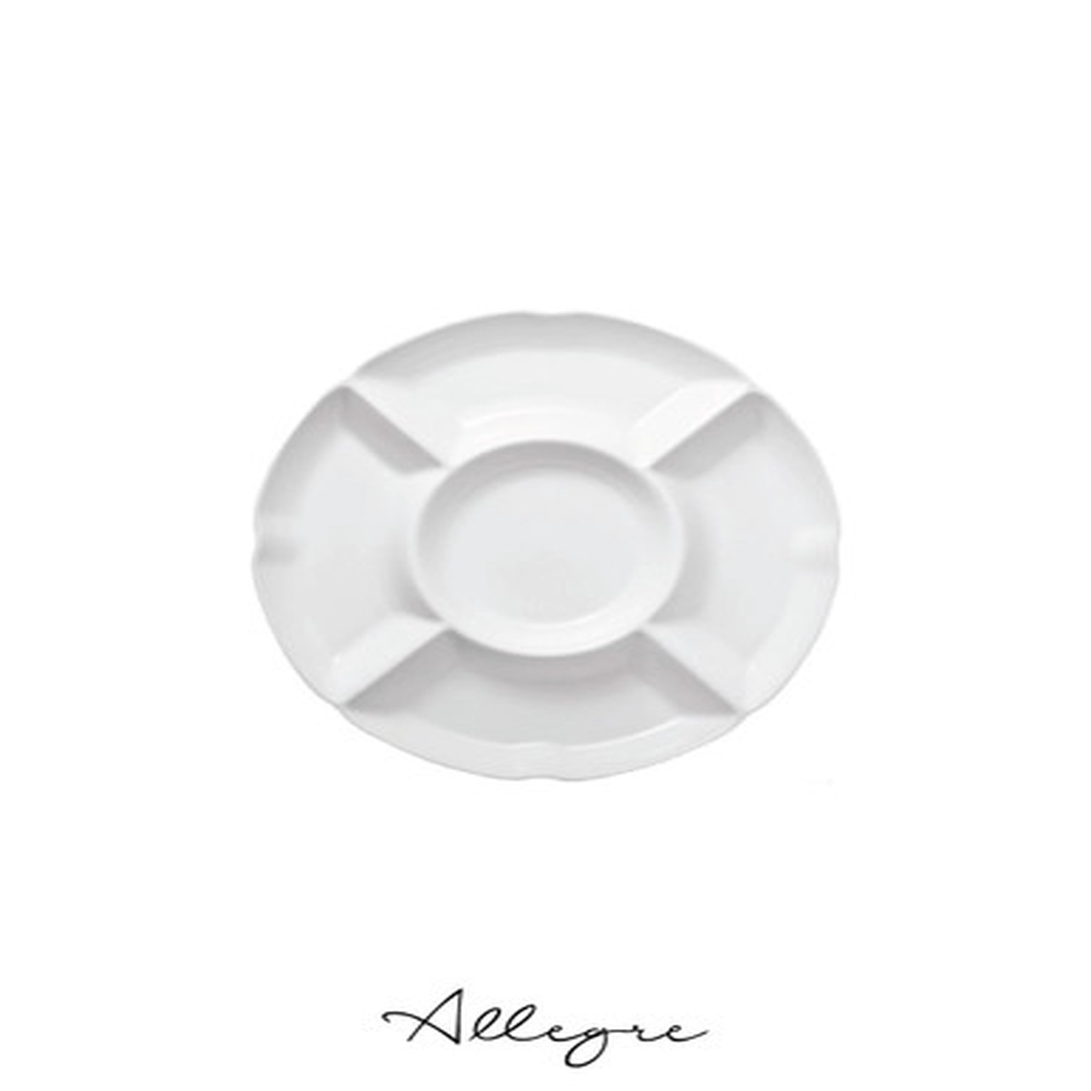 6.4 in. Five-Compartment Appetizer Dish - Chinawhite