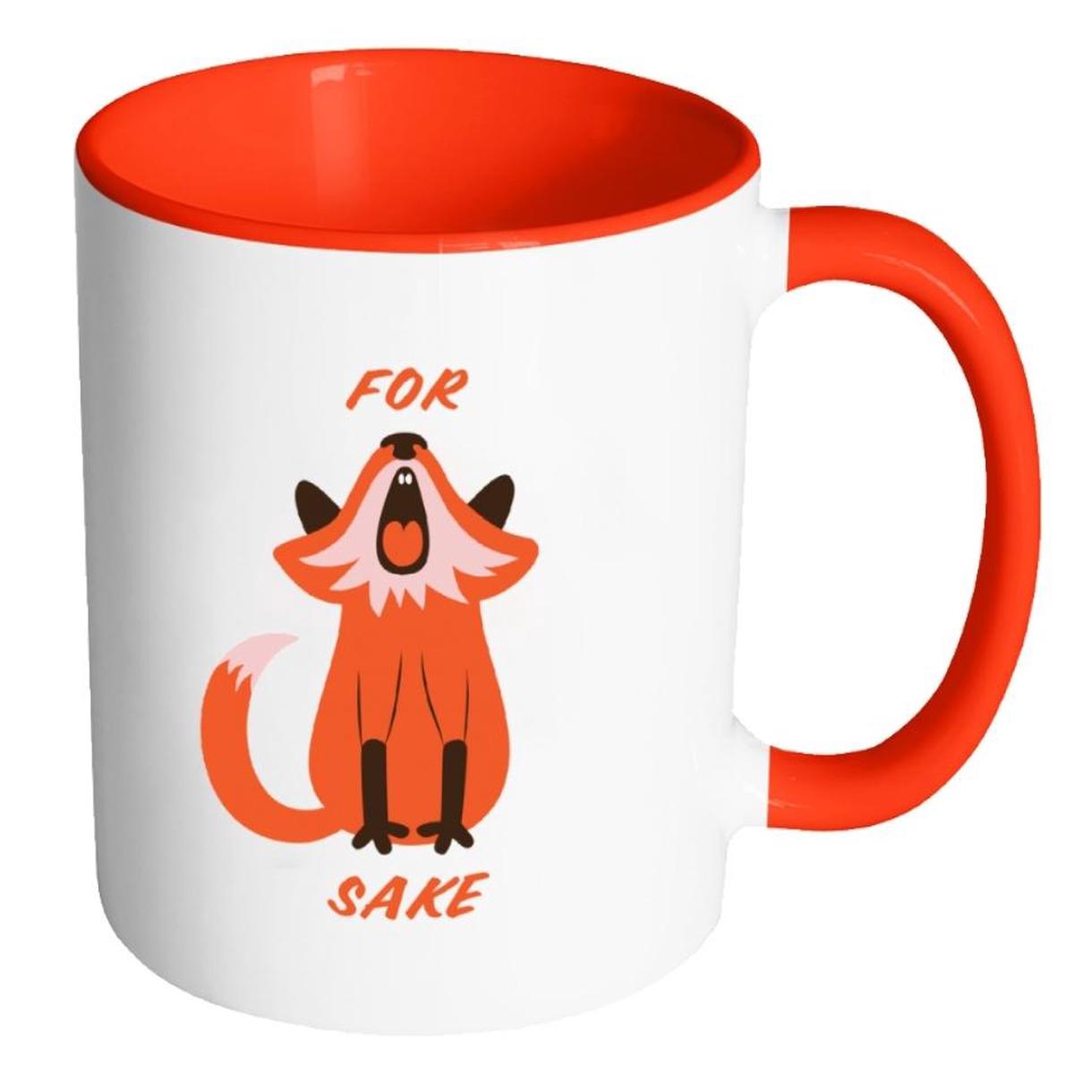" FOR FOX SAKE " - Quote mug - red
