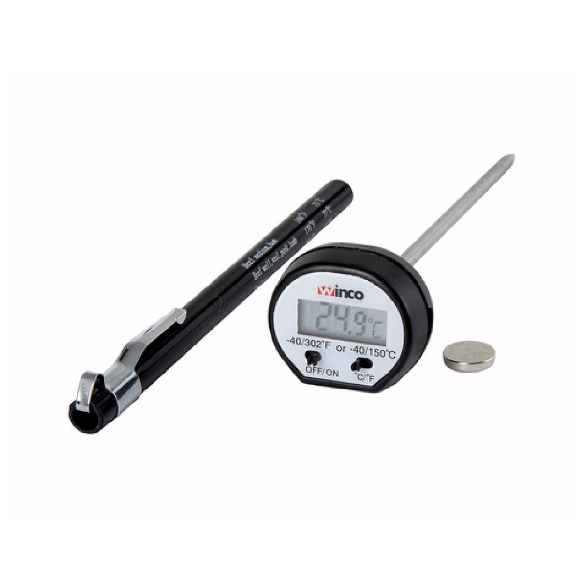 Winco TMT-DG1 Pocket Thermometer Digital 4-3/4 Inch Probe with Clip