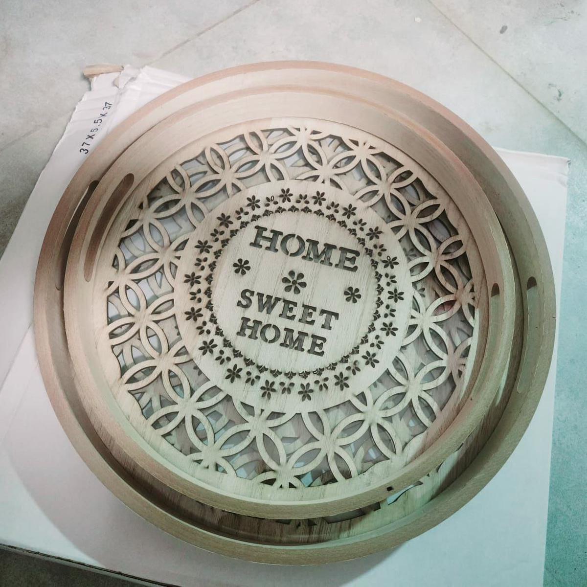 2pc decorative round trays