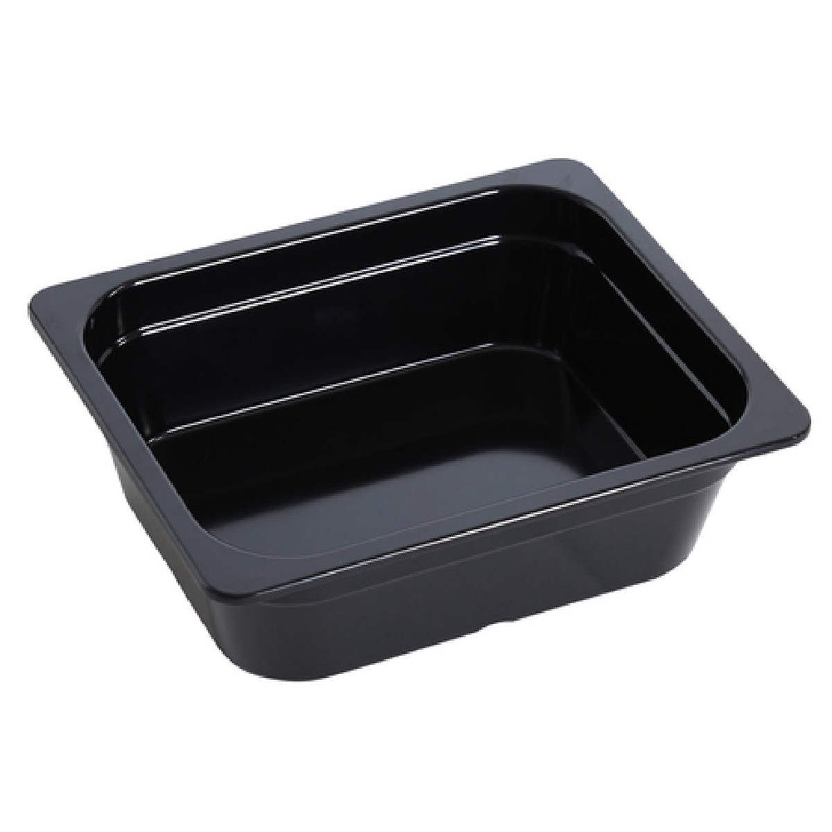 Yanco GN-213BK 12 Inch Black Melamine Food Pan Dishwasher Safe Case