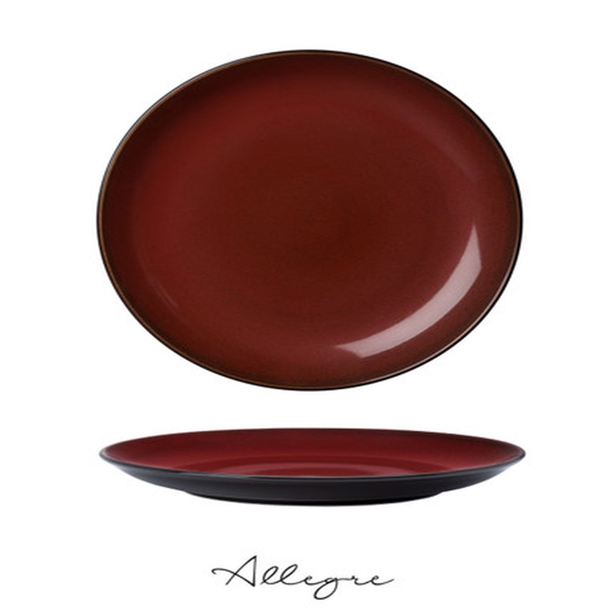 10.5 in. Dinner Plate/ Serving Plate for 2 to 3 Persons - Rustic Crimson