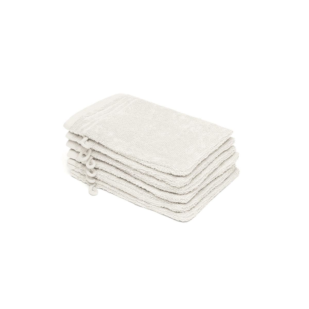 Washcloth combed cotton LT -Ecume - 6 x (15 x 21 cm) - White