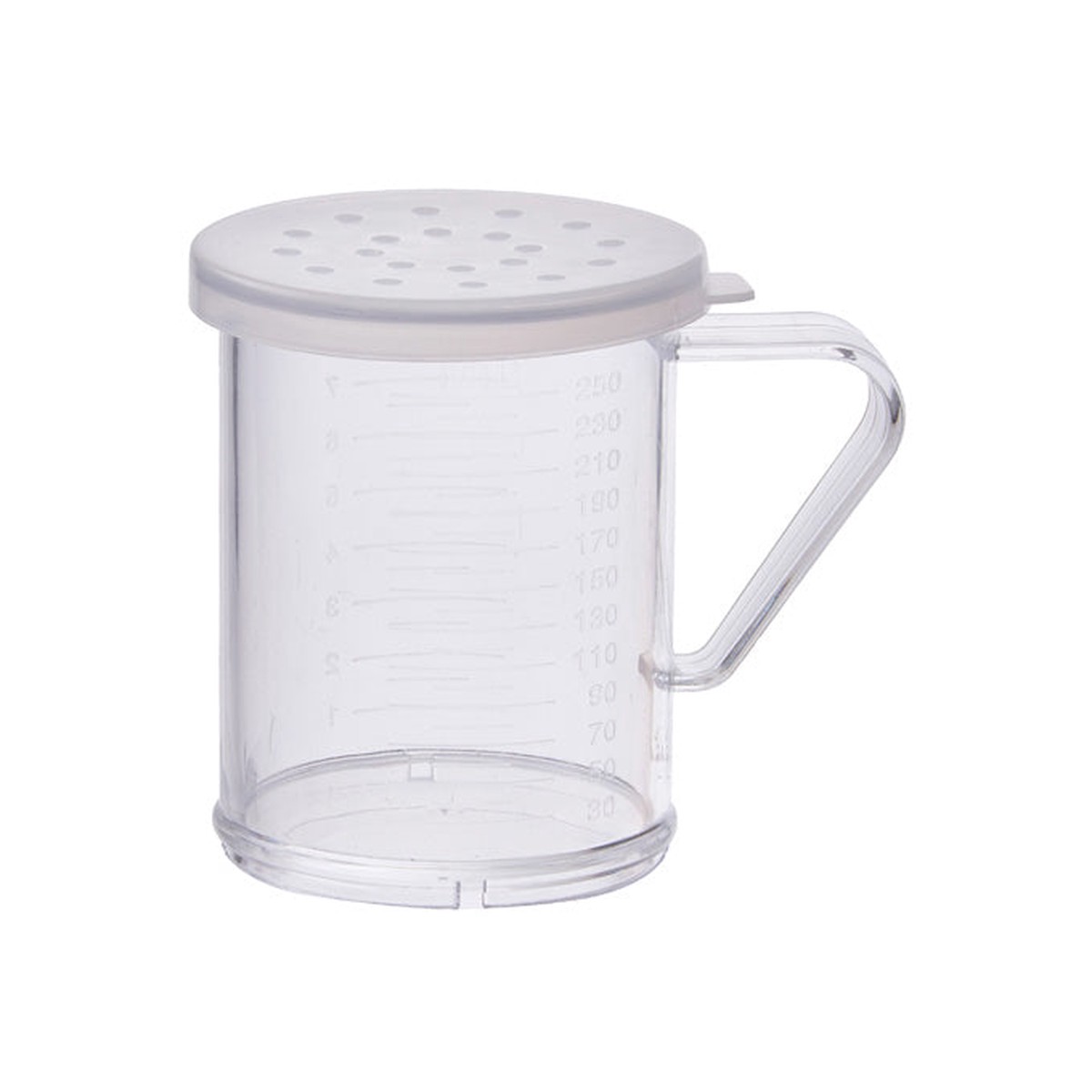 Winco PDG-10 10 Oz. Polycarbonate Dredge with Clear Snap-on Lid