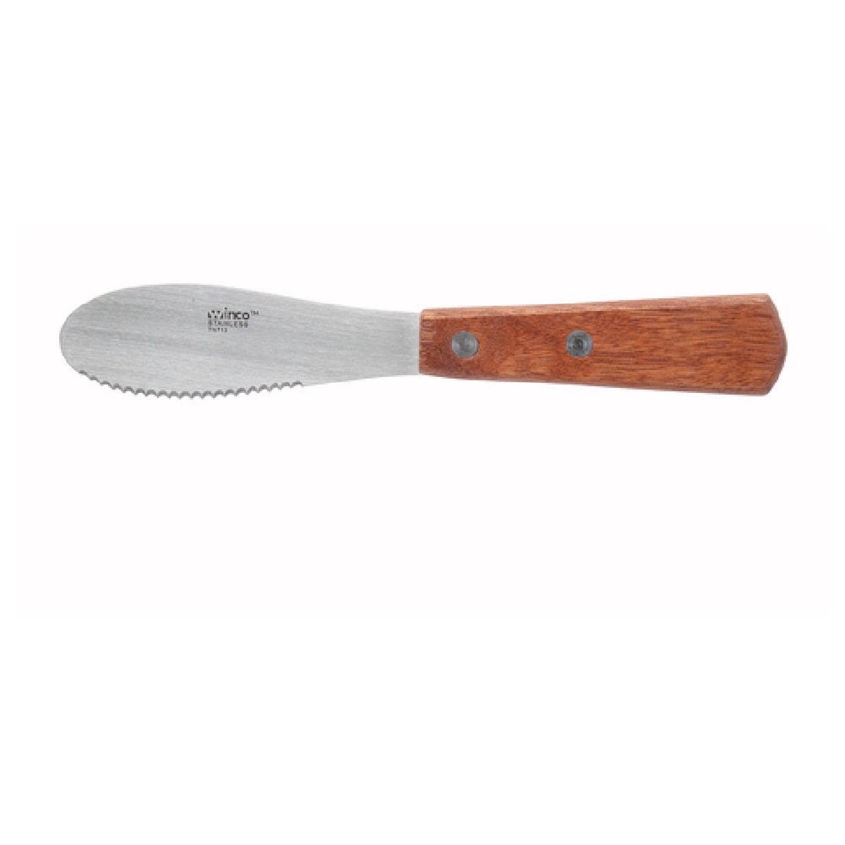 Winco TN713 7-1/2 Inch Overall Wooden Handle Sandwich Spreader Stainless Steel