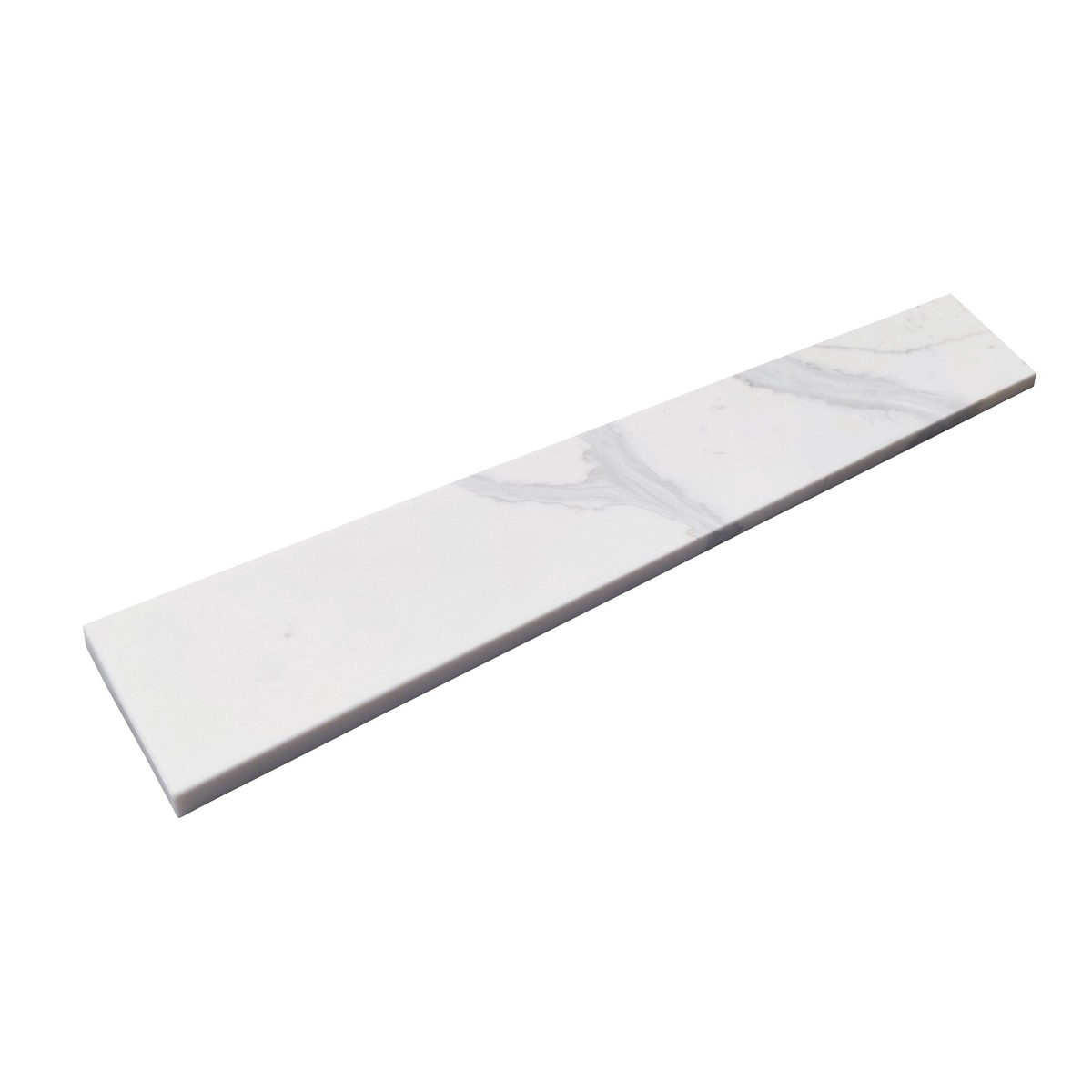 4-in H x 21.25-in L White Quartz Bathroom Side splash