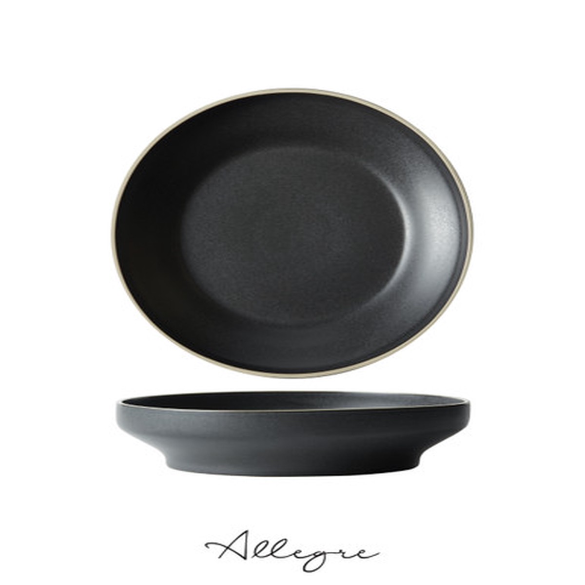 9 in. Raised Salad/ Pasta Plate/ Shallow Serving Dish for 1 to 2 Persons 971 ml - MOD Roasted Sesame
