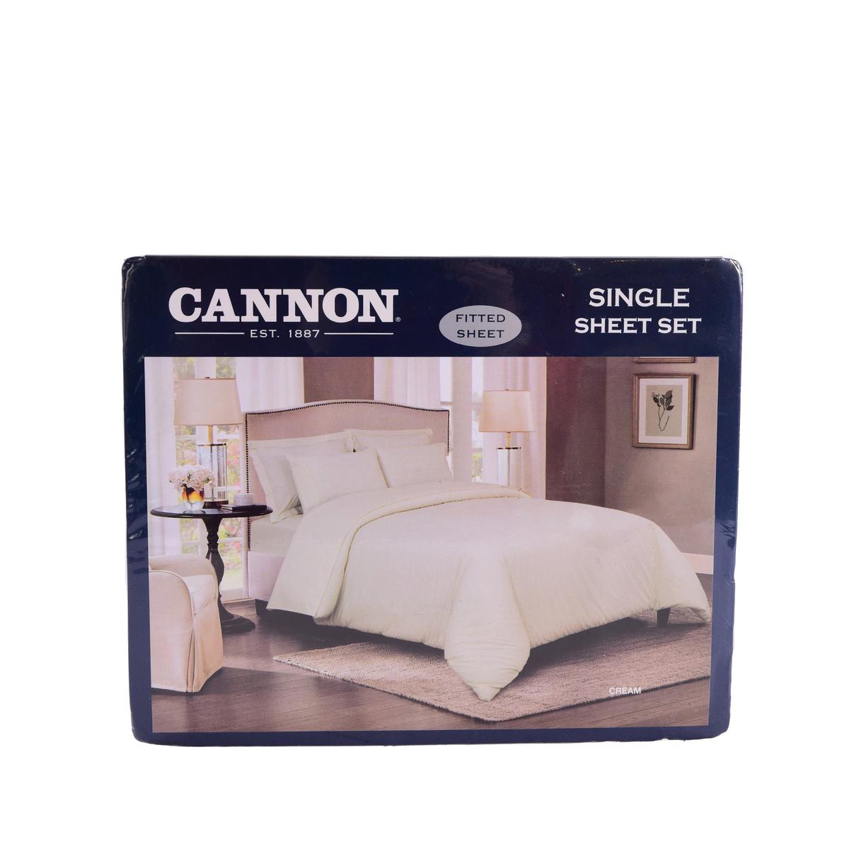 2pcs Fitted striped bedsheet set - Cream