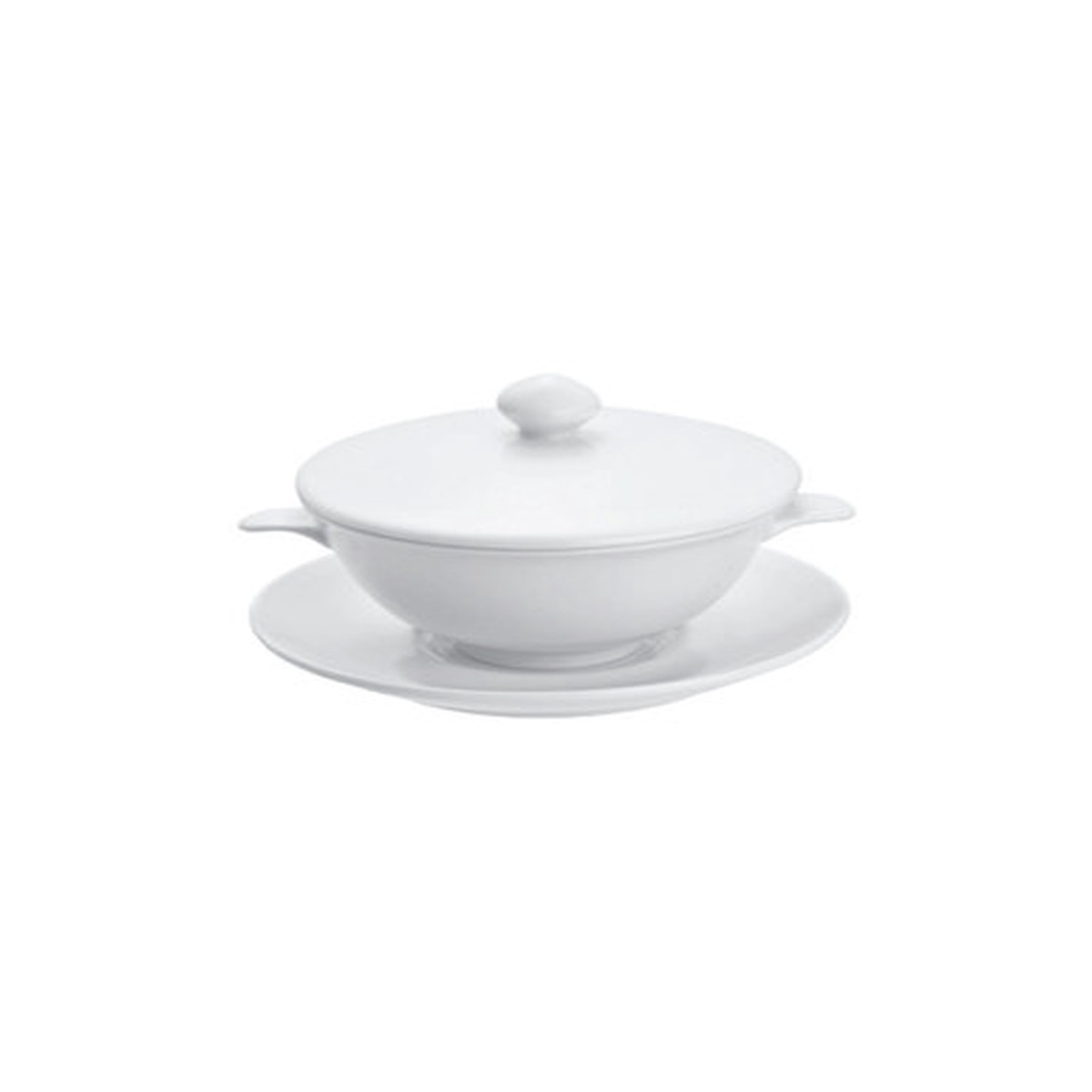 295 ml (10 oz) Shark's Fin Bowl with Lid and 5.9 in. Coupe Saucer - Oriental