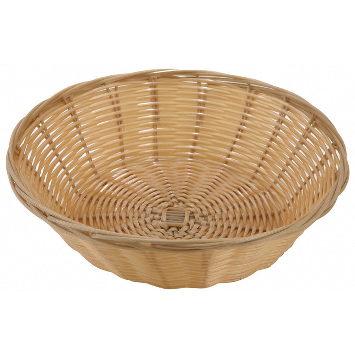 Winco PWBN-9R 9" Tan Poly Woven Basket