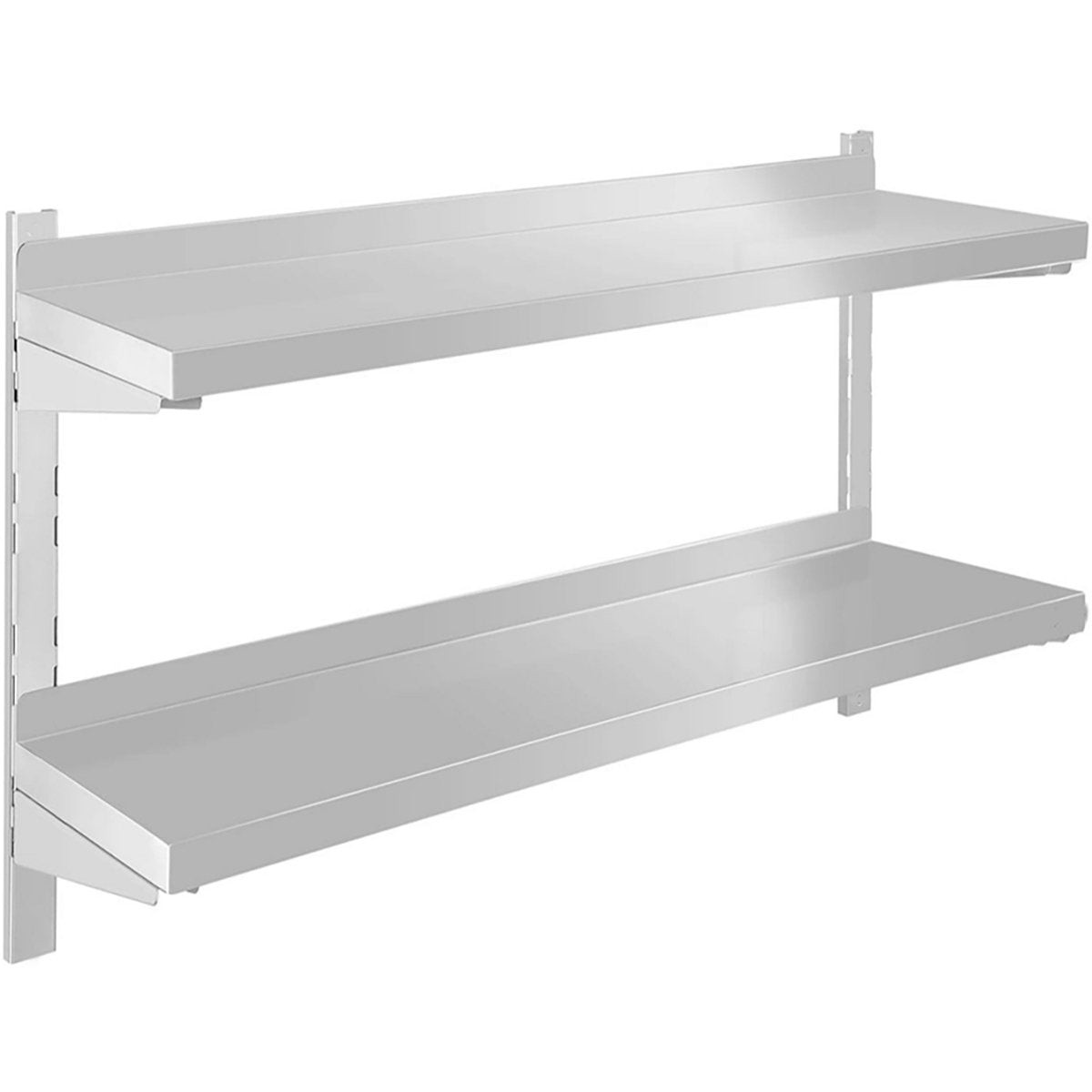 Wall shelf 2 levels 1400x350x600mm Stainless steel | WM14035B