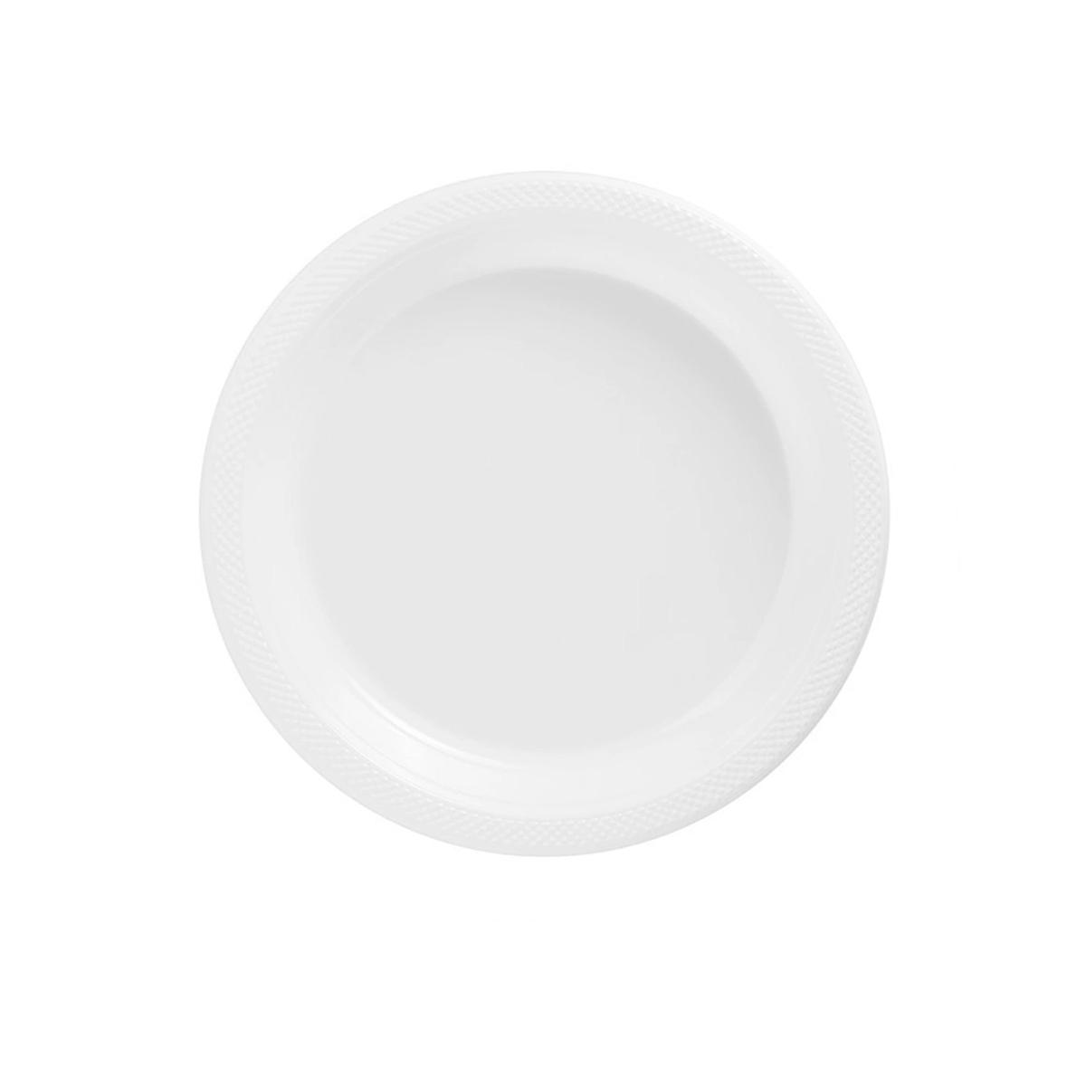 20Pcs Small Plastic Plates Set - White