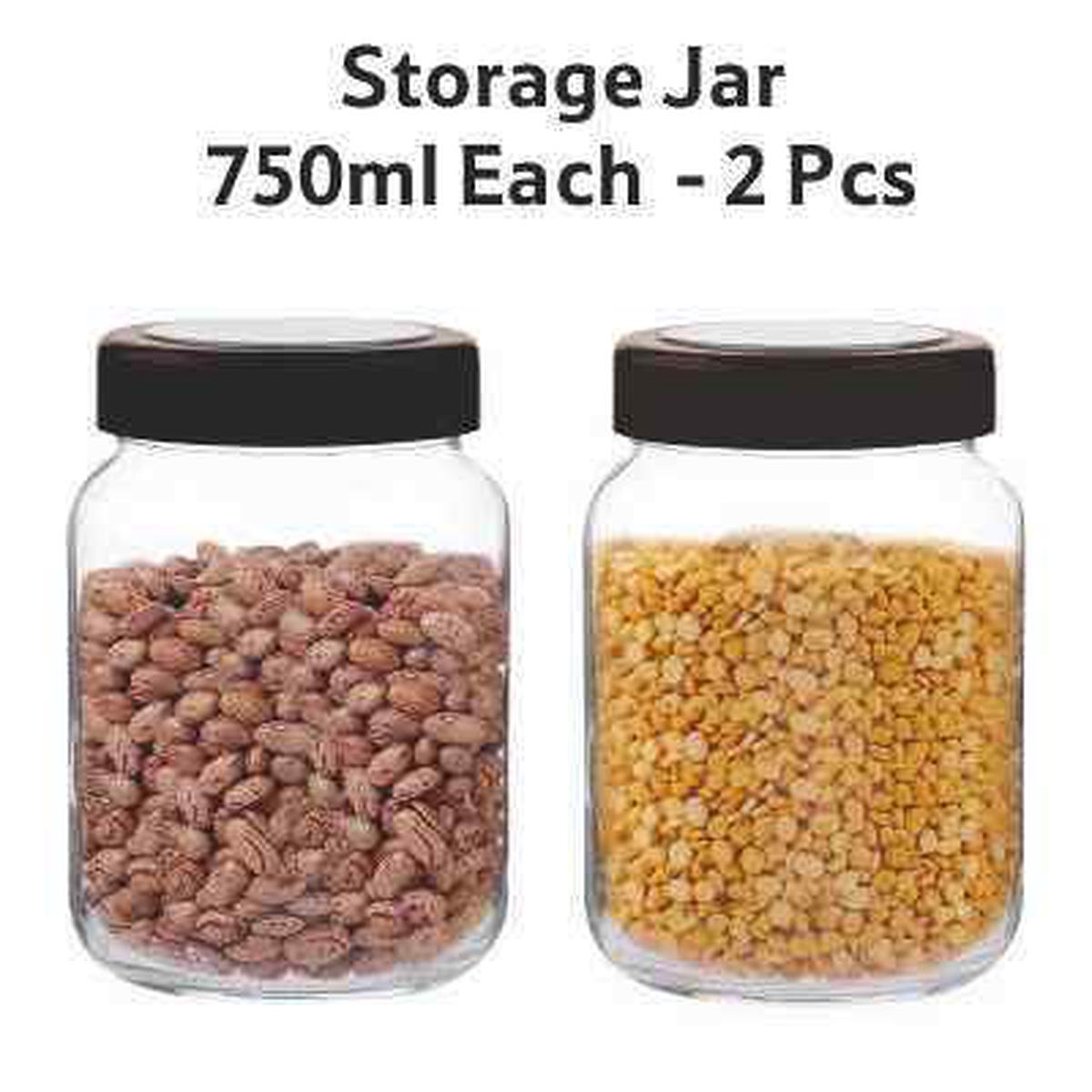 Smartle Round Glass Jar 750 Ml set of 2