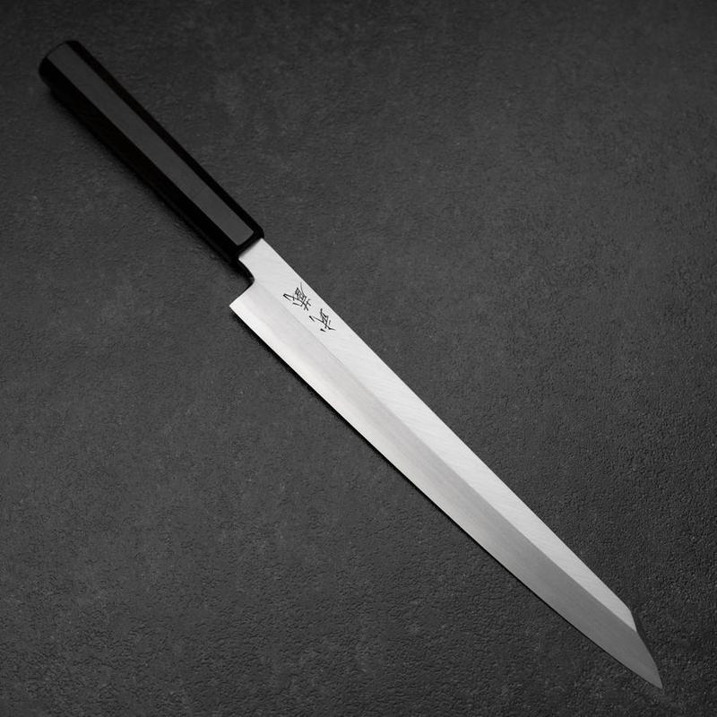 Yanagi Kiritsuke White Steel #2 Kasumi Buffalo Ebony Handle 270mm