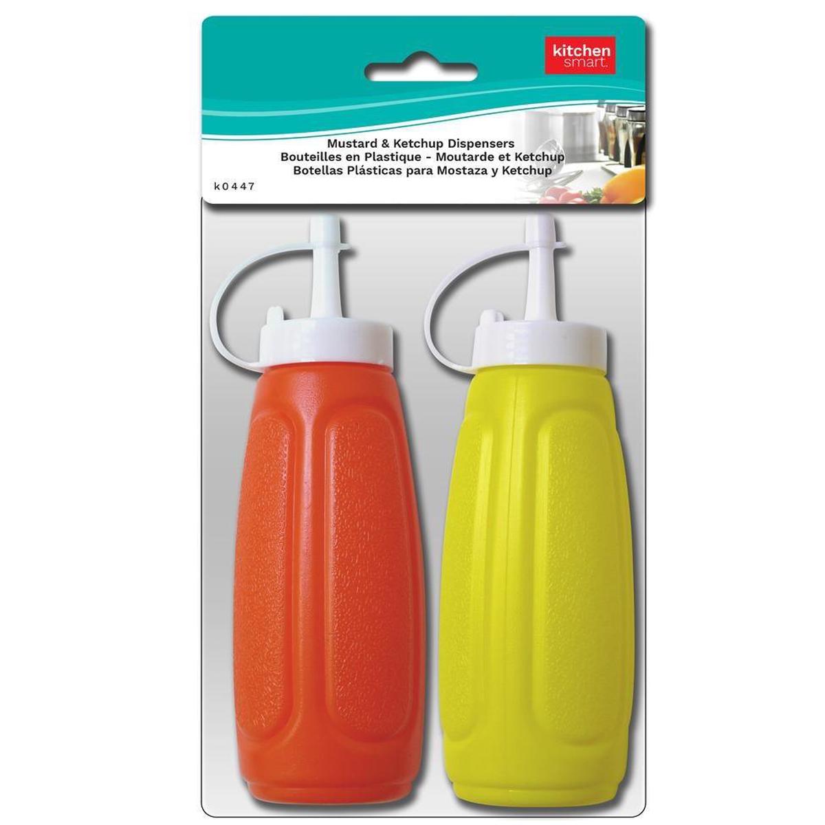 2pcs Mustard and Ketchup Dispenser Set 7x2in each