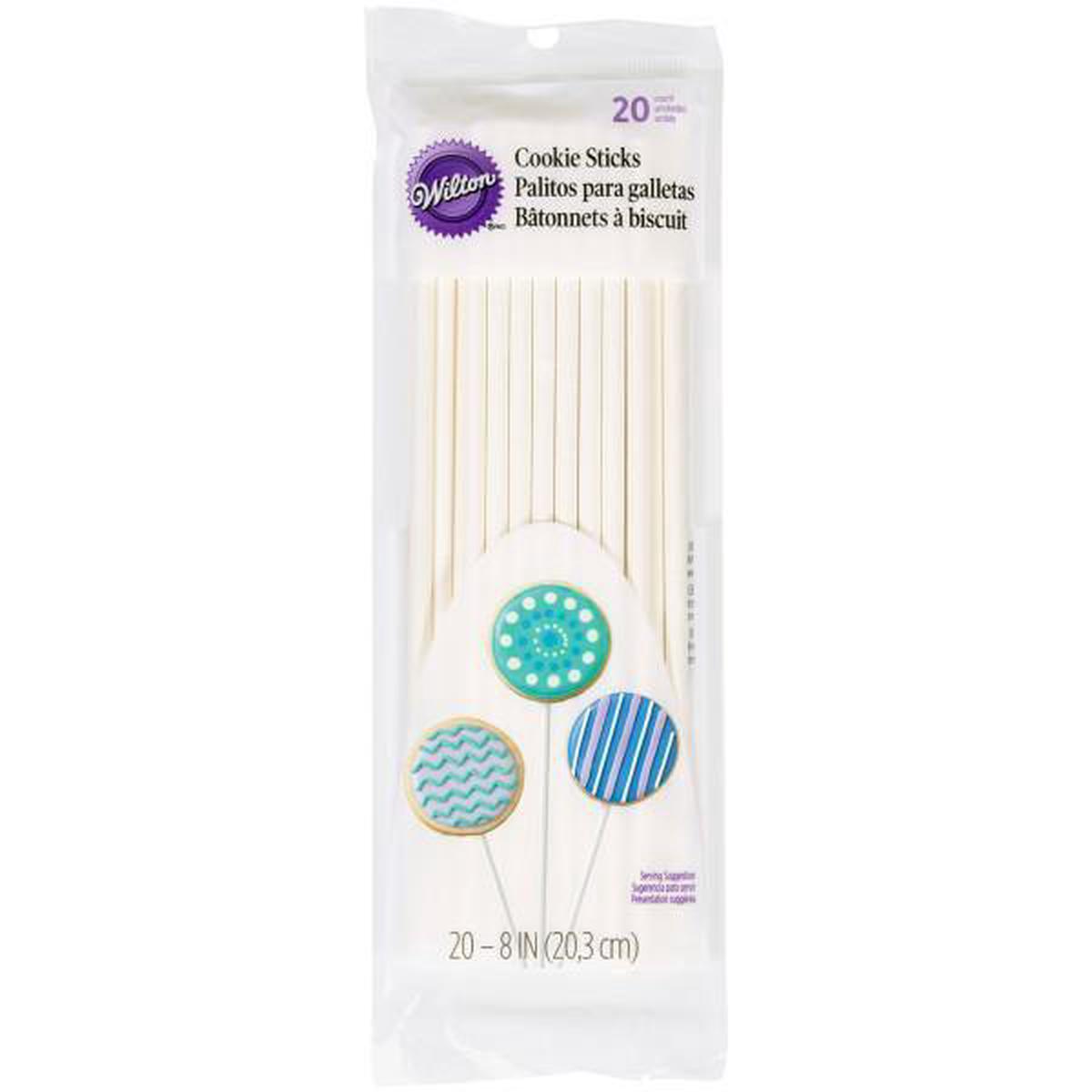 Wilton 20 Cookie Sticks White Plastic 8in 0.19in thick