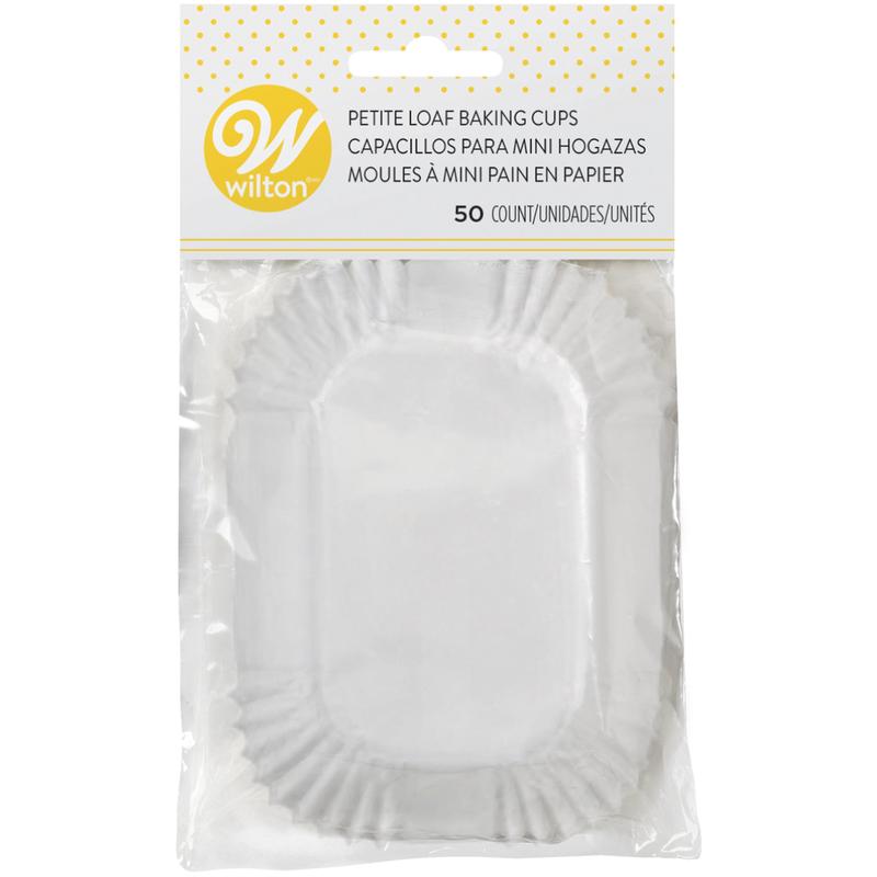 Wilton 50 Mini Loaf White Paper Baking Cups 3.25x2.5in